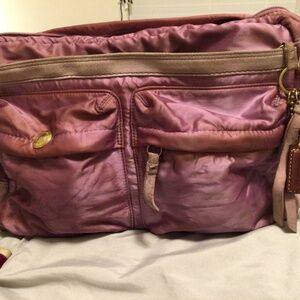 Pink lavender satin Coach diaper bag vintage 2007
